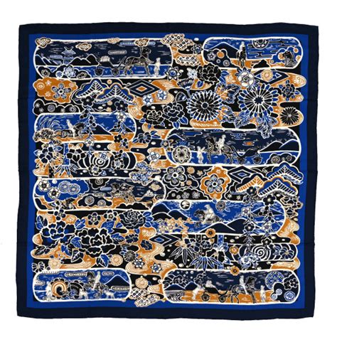 bingata hermes|Hermes Shawl 140 Bingata Marine / Bleu Dur / Beige Cashmere .